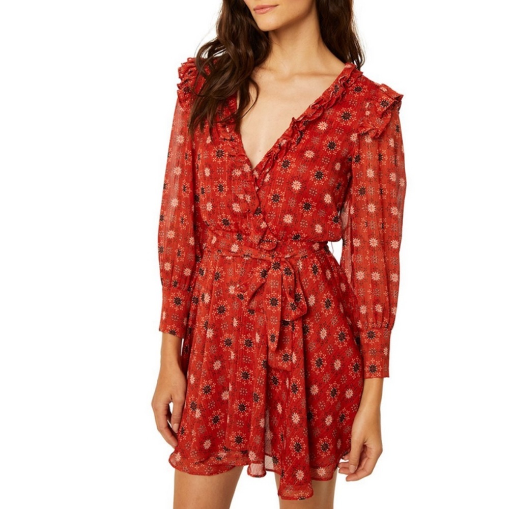 Anthropologie MISA Los Angeles Veruka Dress in Red Maravi Dots